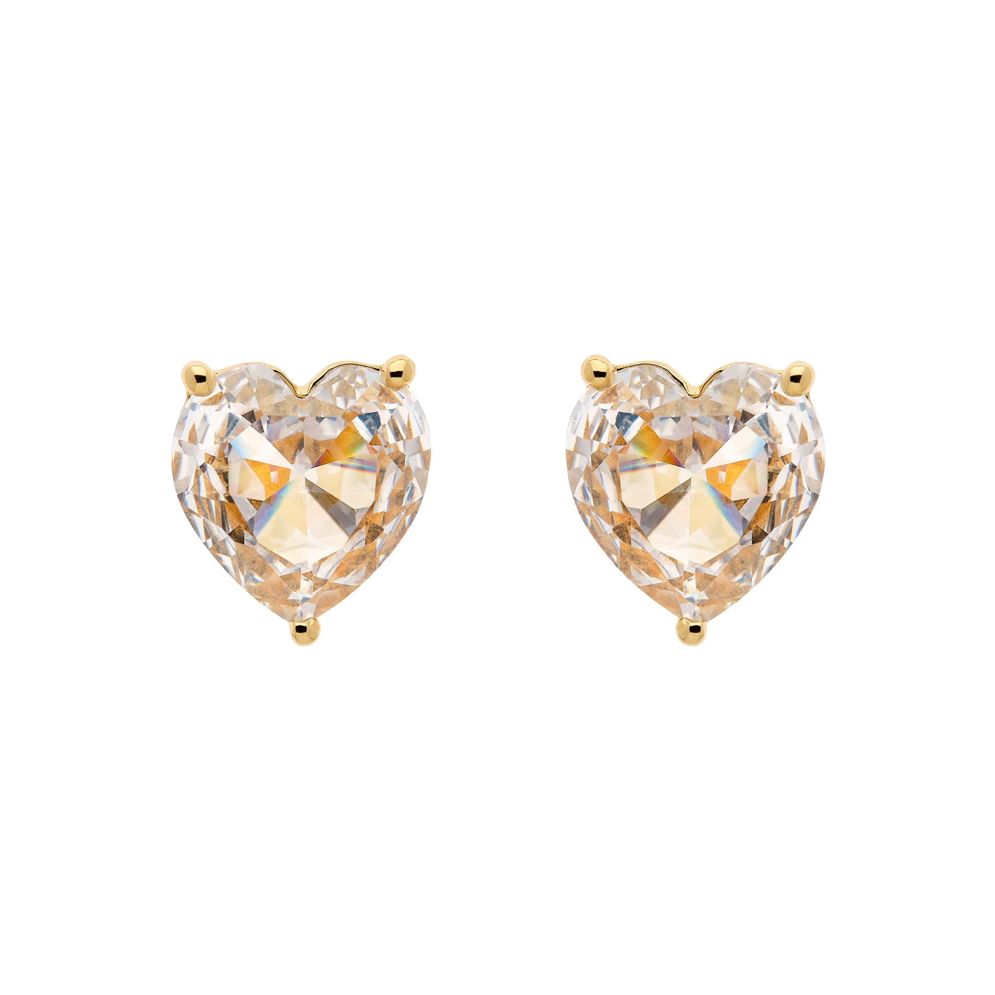Crystal Heart clip earrings