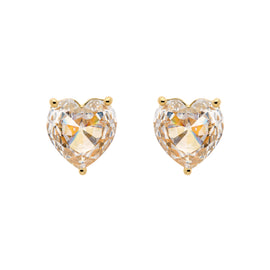 Crystal Heart clip earrings