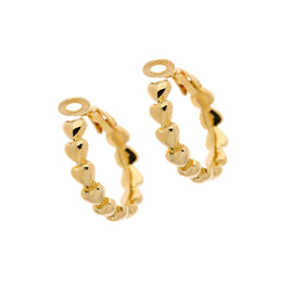 golf heart hoop clip on earrings
