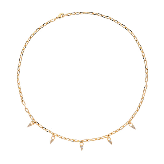 Gold & Crystal Droplet Chain Necklace