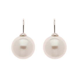 Pearl & Platinum Drop Earrings