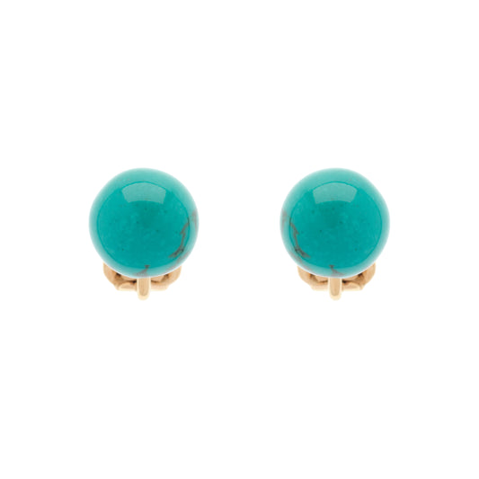 Turquoise Stud Clip Earrings