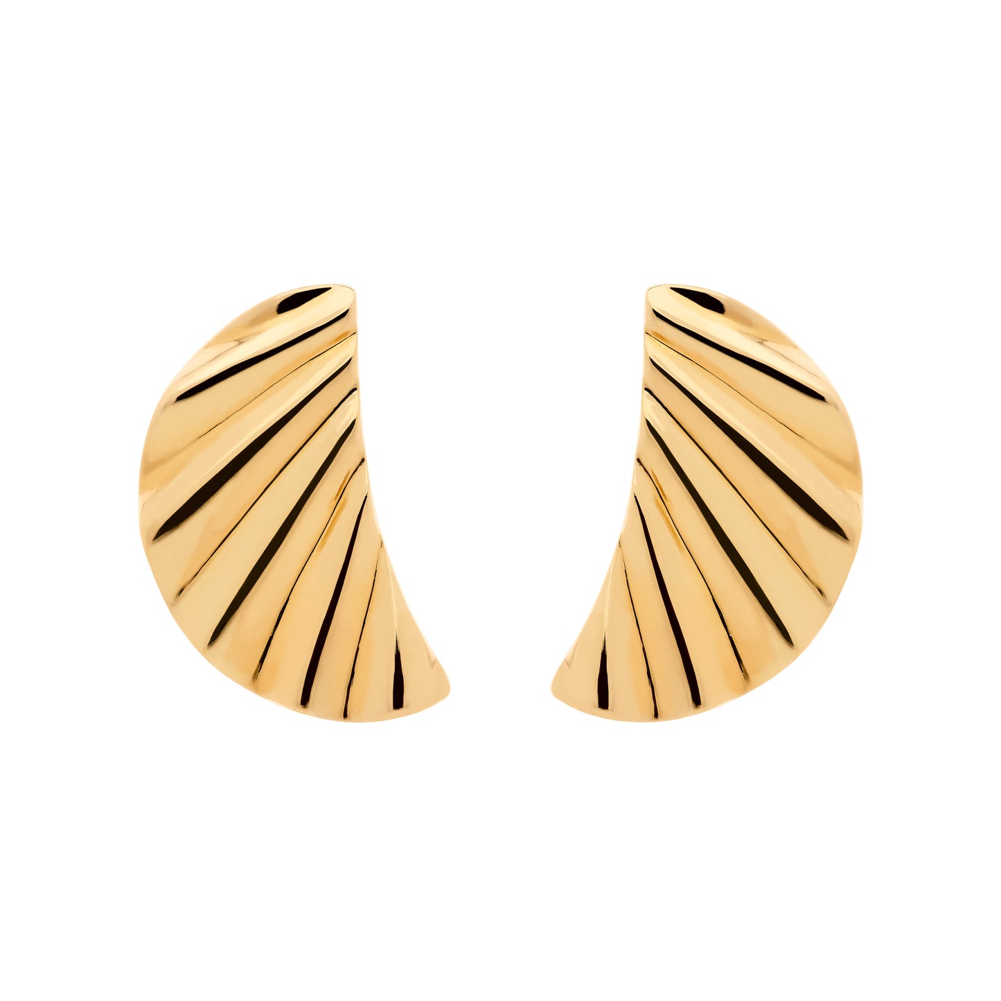 Gold Wave Clip Earrings
