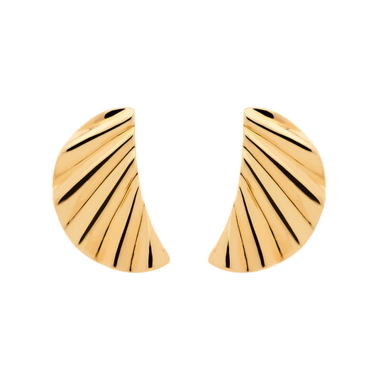 Gold Wave Clip Earrings