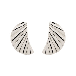 Platinum Wave Clip Earrings