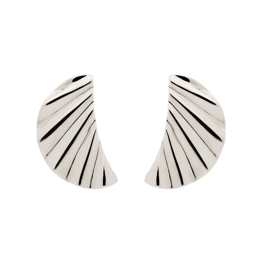 Platinum Wave Clip Earrings