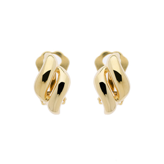 Gold Diamond Shape Clip Earrings