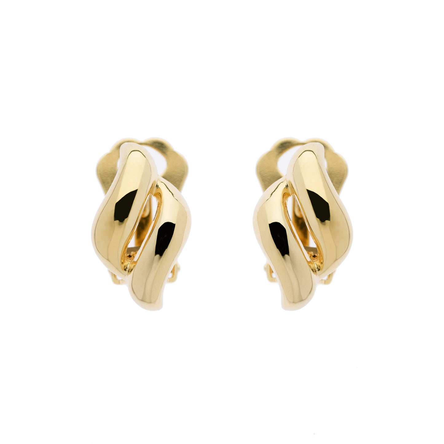 Gold Diamond Shape Clip Earrings