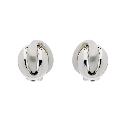 Platinum Knot Clip Earrings