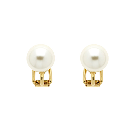 Pearl Stud Clip Earrings