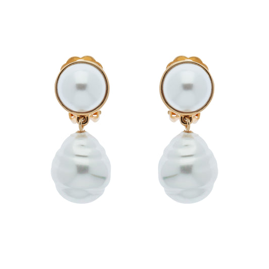 Baroque Pearl Clip Earrings