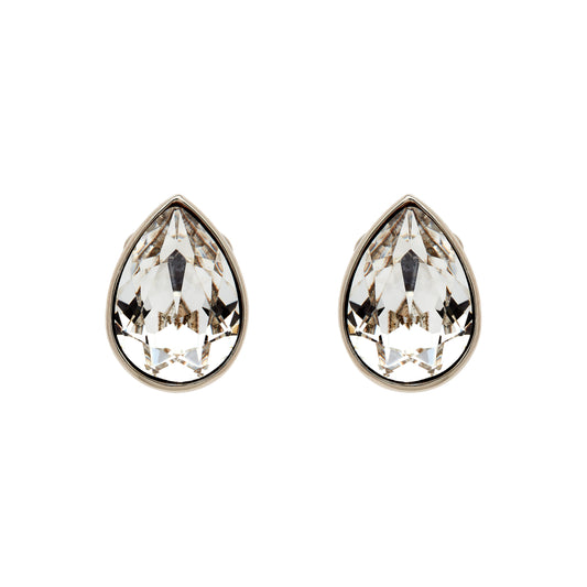 Platinum Statement Crystal Clip Earrings