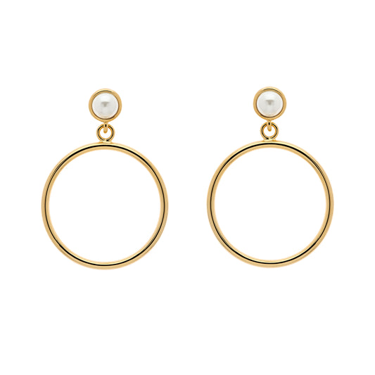 Gold Hoop & Pearl Hoop Earrings