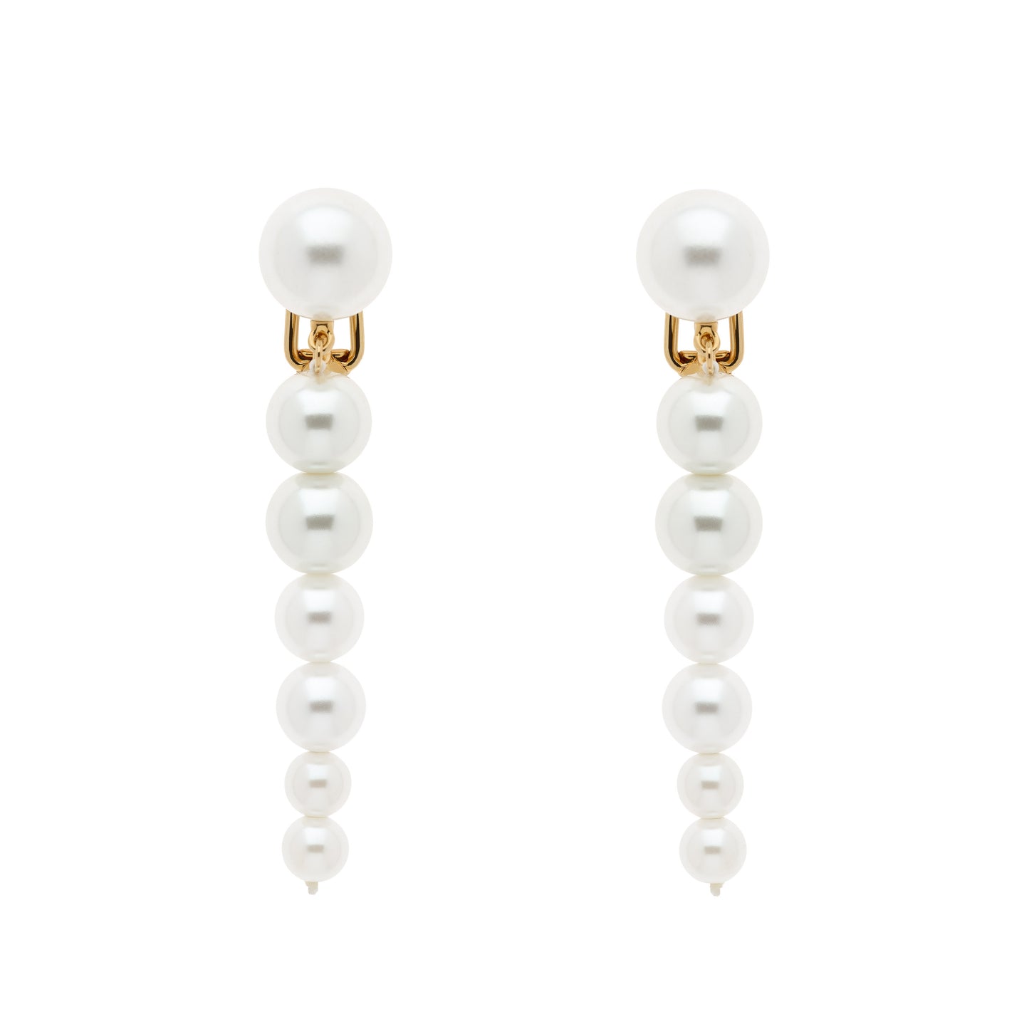 Graduated Pearl Drop Clip Earrings