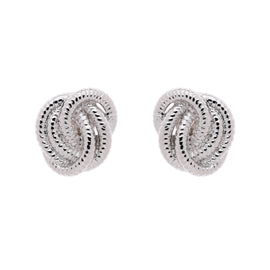 Platinum Knot Clip Earrings