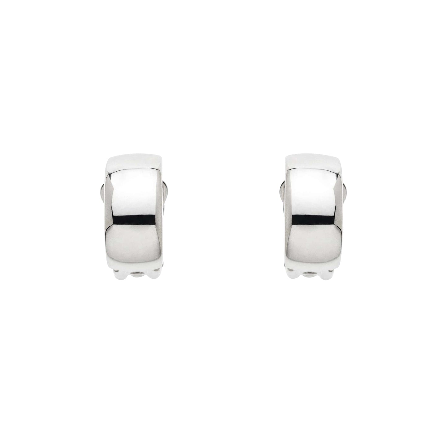 Platinum Curve Clip Earrings