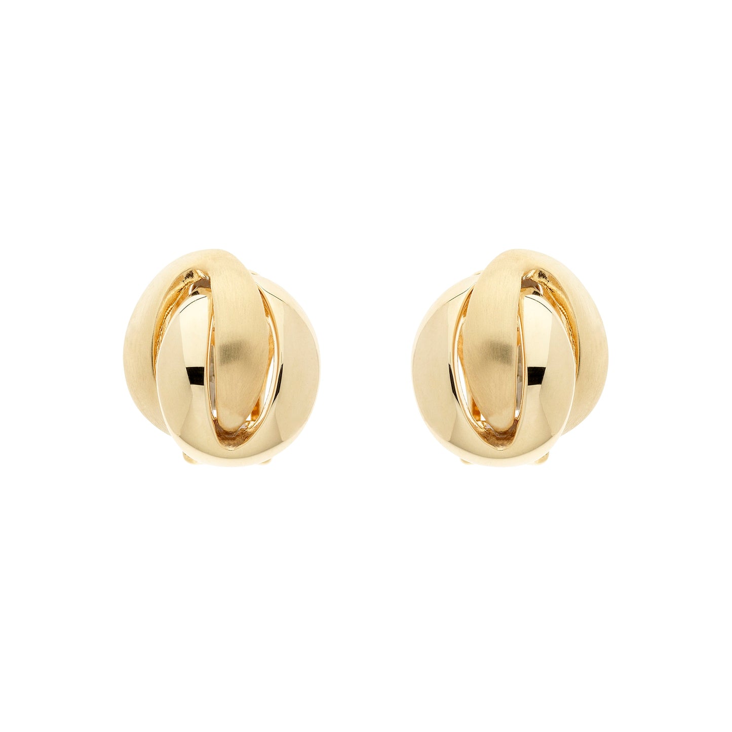 Gold Knot Clip Earrings