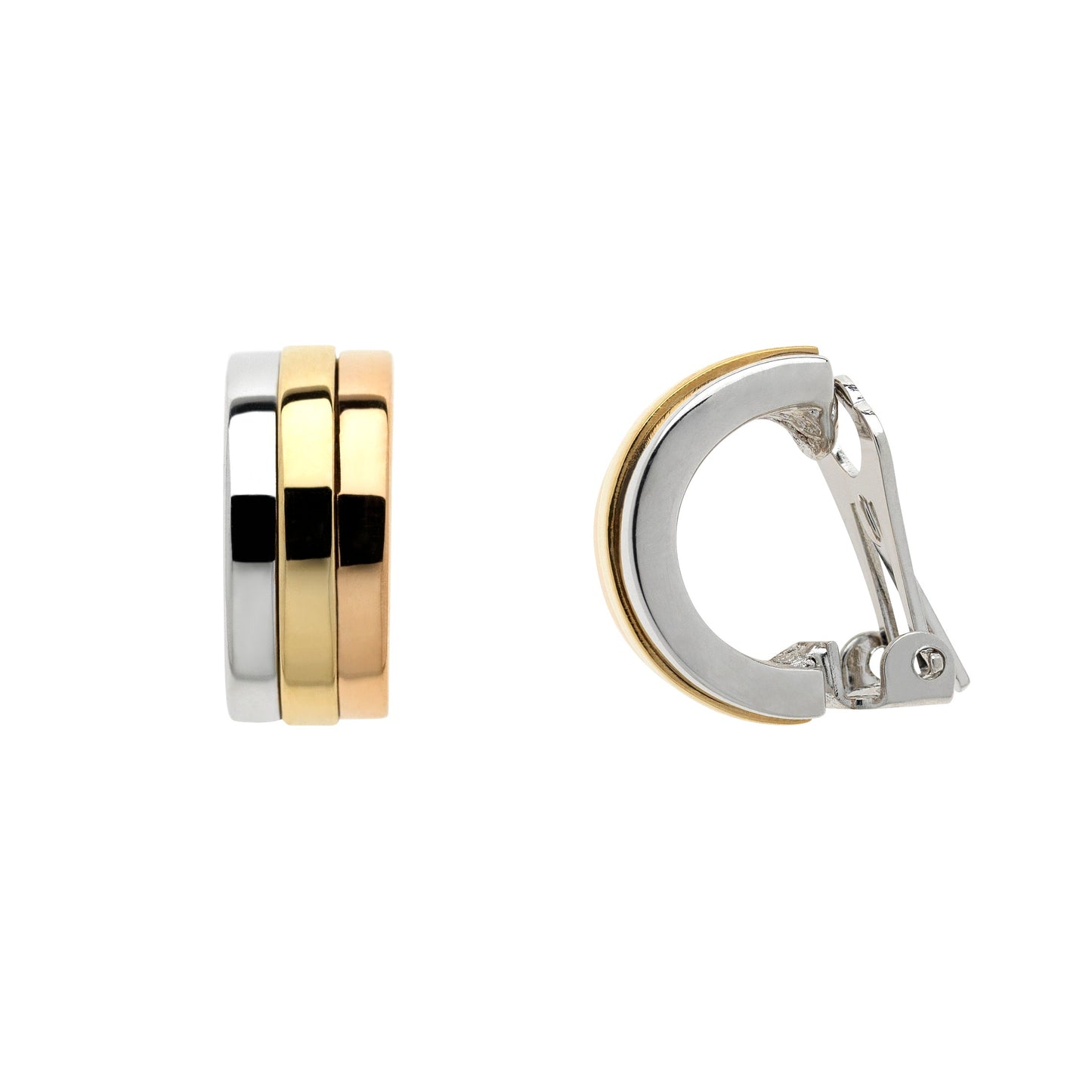Gold Silver Rose Gold Hoop Clip Earrings