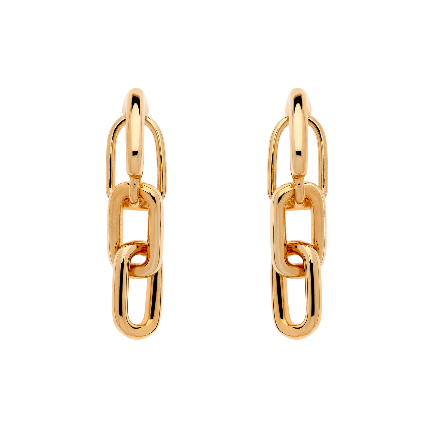 Gold Chain Drop Clip Earrings