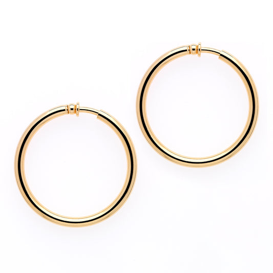 Gold Large Hoop Clip Earrings