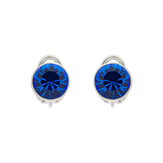 Sapphire Stud Clip Earrings
