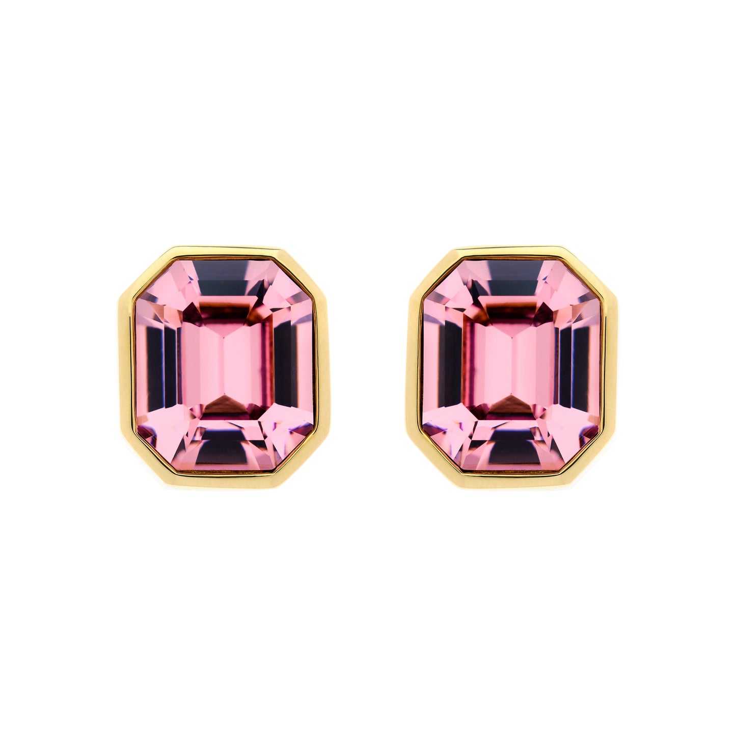 Amethyst Octagon Crystal Earrings