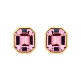 Amethyst Octagon Crystal Earrings