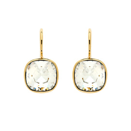 Cushion Crystal Hook Earrings
