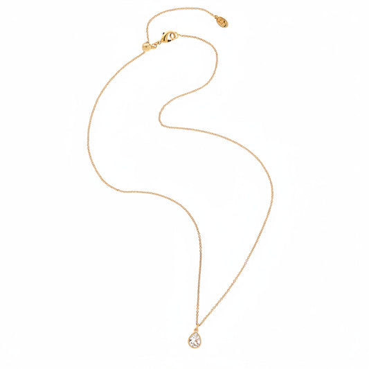 Gold Pear Crystal Adjustable Pendant