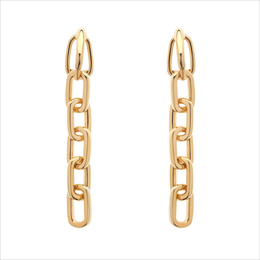 Gold Chain Drop Clip on Earrings