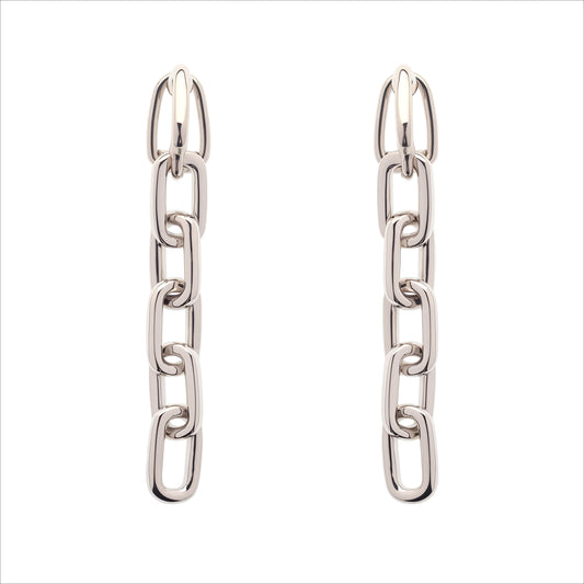 Platinum Chain Drop Clip on Earrings