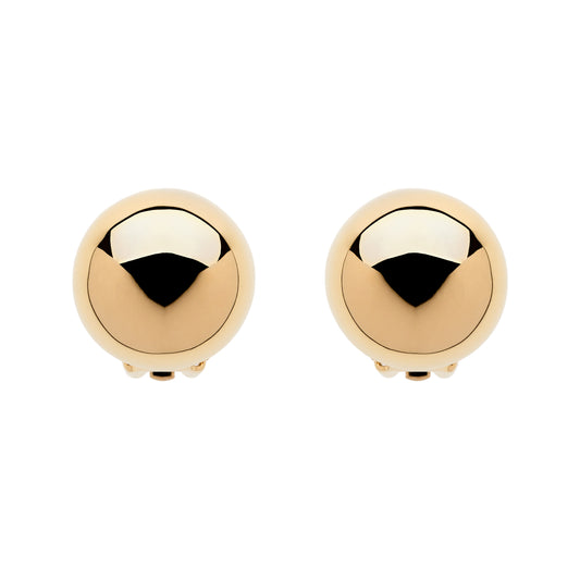 Gold Dome Clip Earrings