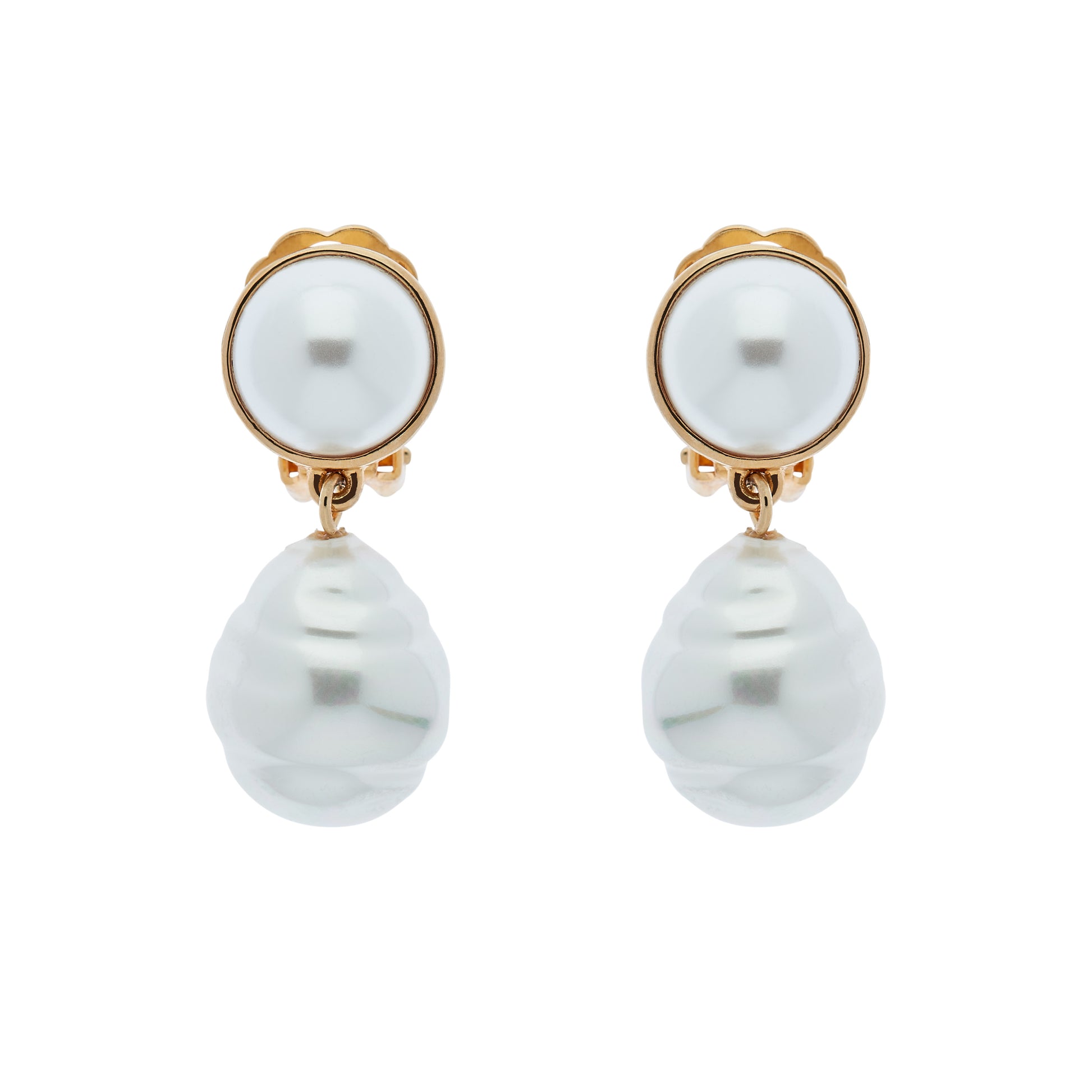 Baroque Pearl Clip Earrings