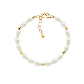 pearl and gold bead bracelet