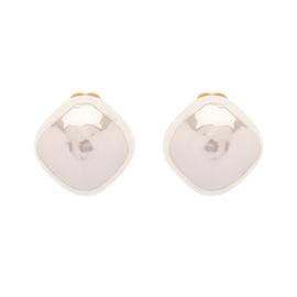 Pair of silver earrings on a white background