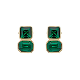 Emerald Green Crystal Clip Earrings