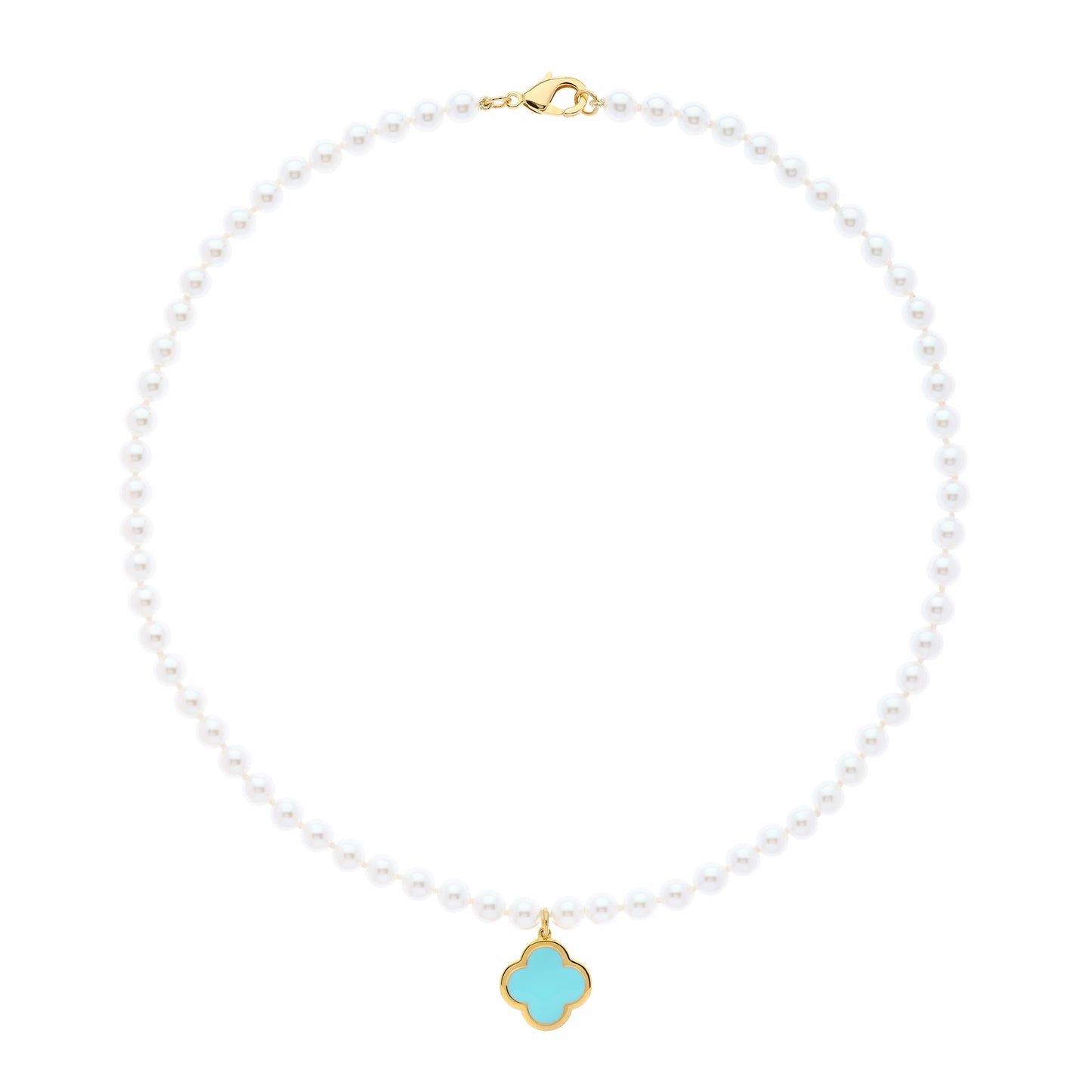 Pearl & Enamel Flower Pendant