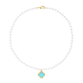 Pearl & Enamel Flower Pendant