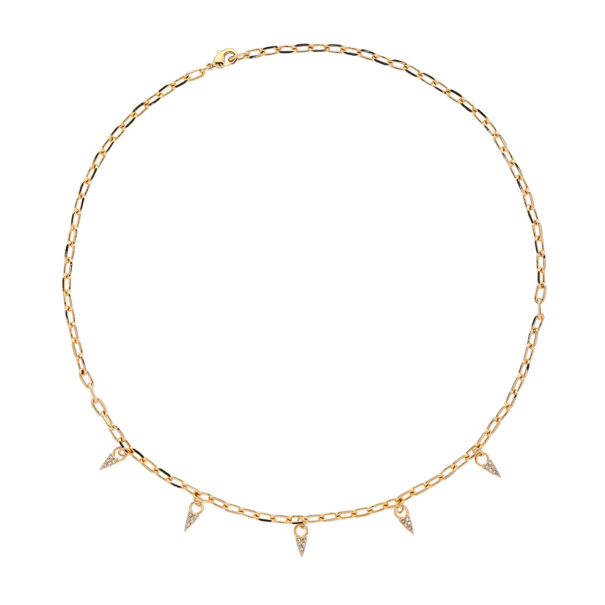 Gold Crystal Chain Necklace