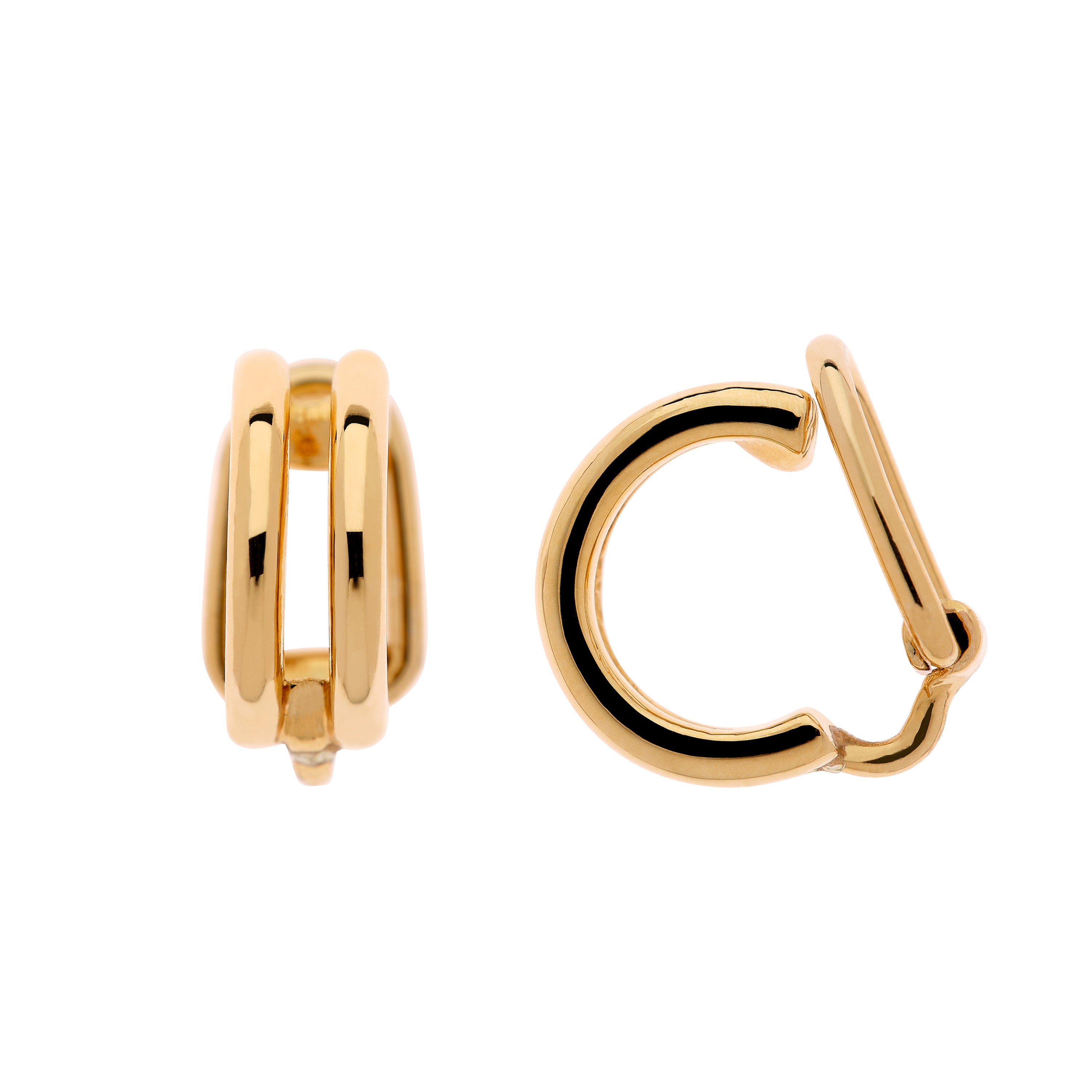 Gold Double Hoop Clip Earrings for Stylish Looks - Emma Holland