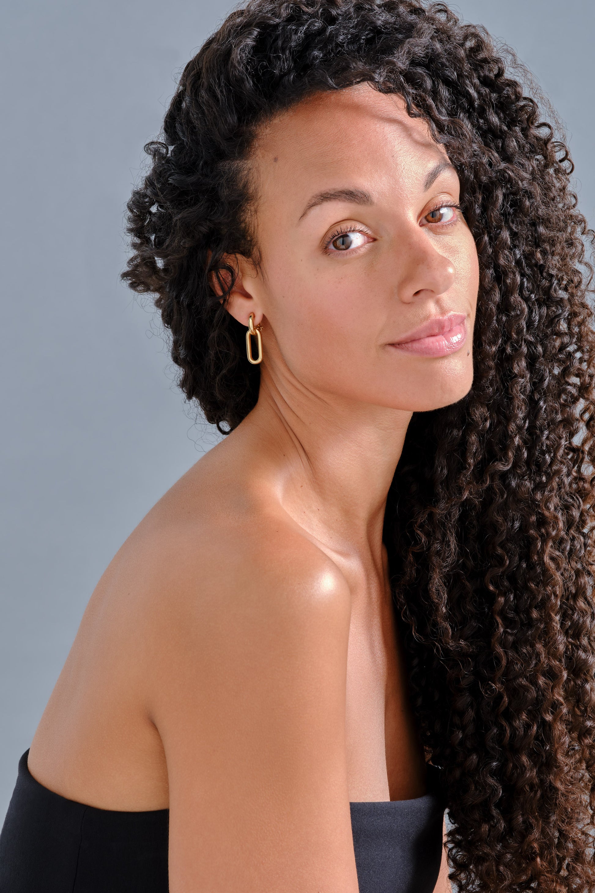 Gold Hoop Clip on Earrings