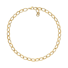 A gold chain necklace with a length of 45cm, featuring a chunky design.