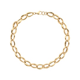 Gold chain bracelet on a white background