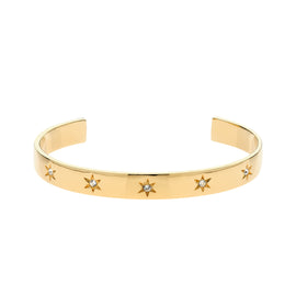 Gold and crystal star cuff bracelet