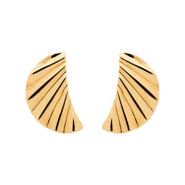 Gold Wave Clip Earrings