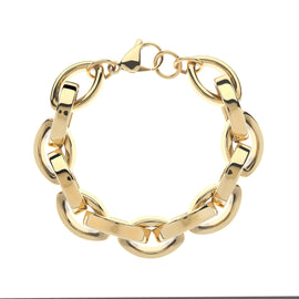 Gold chain bracelet on a white background