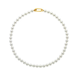 pearl necklace with gold clasp