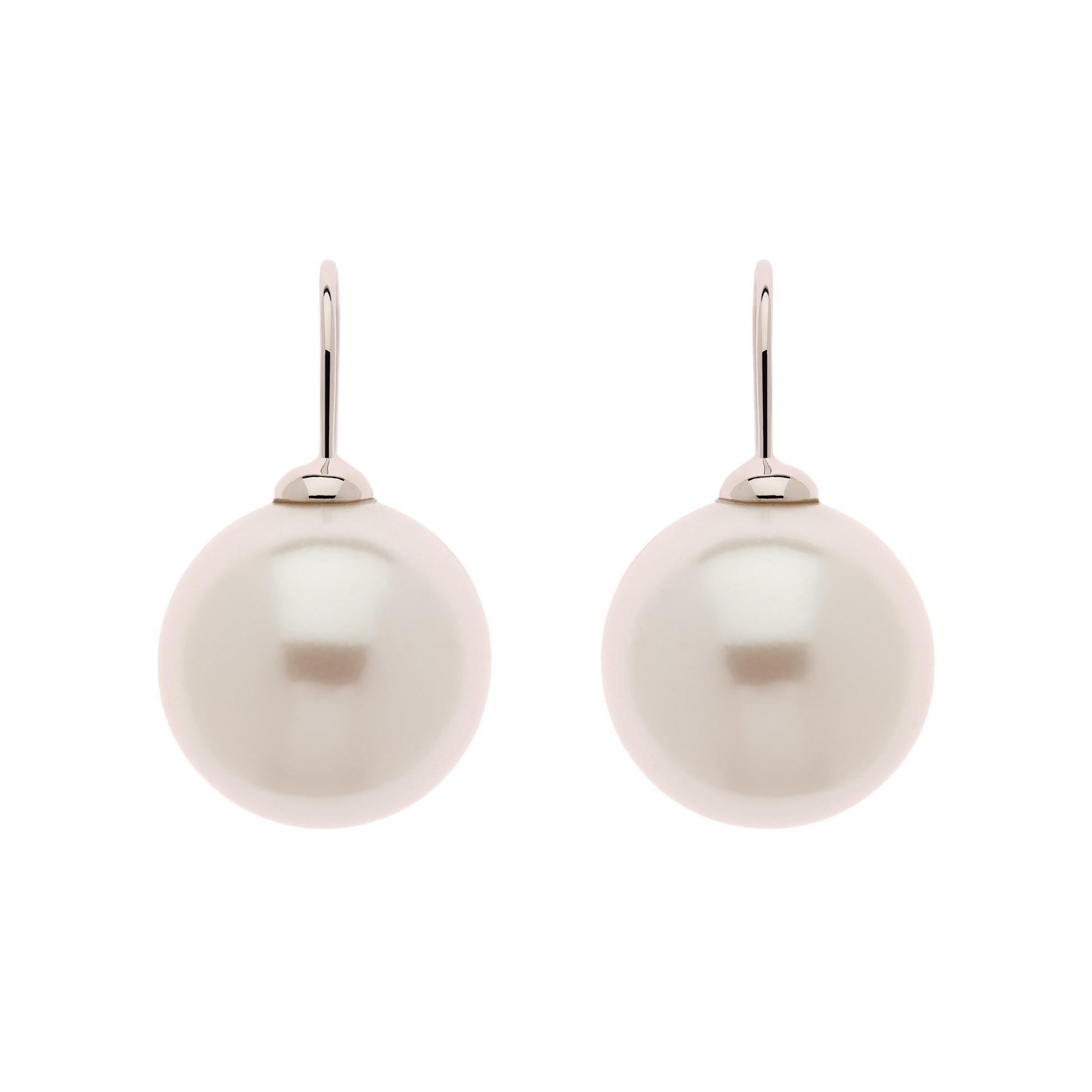 Pearl & Platinum Drop Earrings