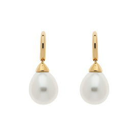 Pear Pearl Gold Earrings