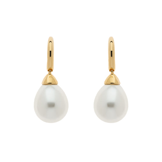 Pear Pearl Gold Earrings